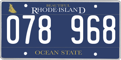 RI license plate 078968