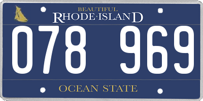 RI license plate 078969
