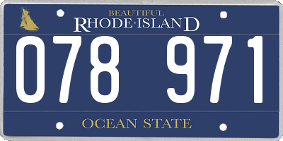 RI license plate 078971