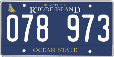 RI license plate 078973