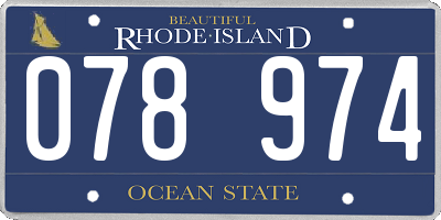 RI license plate 078974