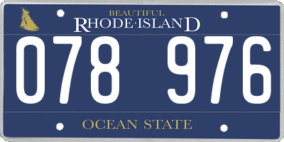 RI license plate 078976