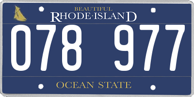 RI license plate 078977