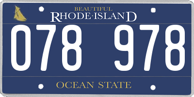 RI license plate 078978