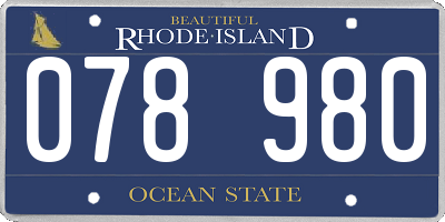 RI license plate 078980