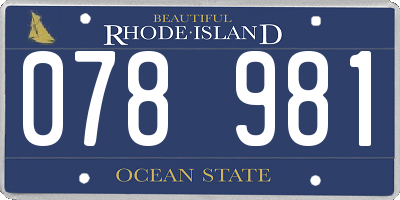 RI license plate 078981