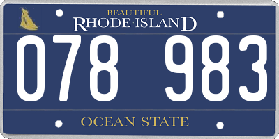 RI license plate 078983