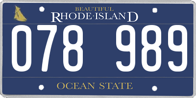 RI license plate 078989