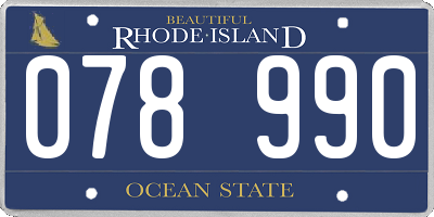 RI license plate 078990