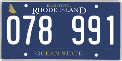 RI license plate 078991