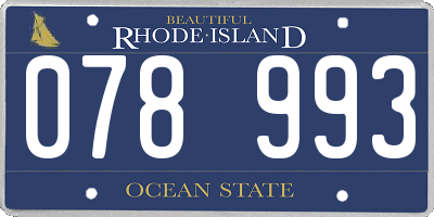 RI license plate 078993