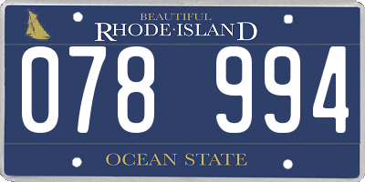 RI license plate 078994