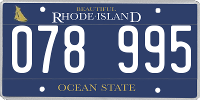 RI license plate 078995