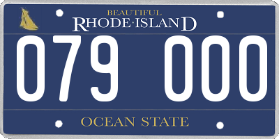 RI license plate 079000