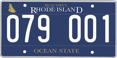 RI license plate 079001