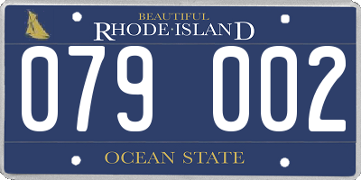 RI license plate 079002