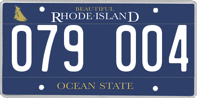 RI license plate 079004