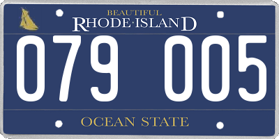 RI license plate 079005