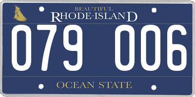 RI license plate 079006