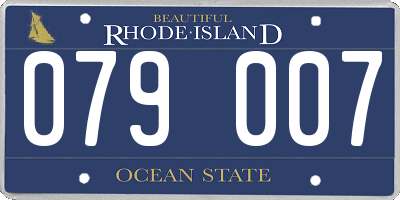RI license plate 079007