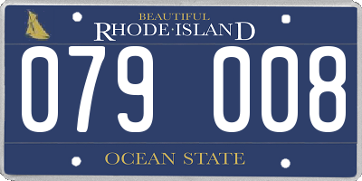 RI license plate 079008