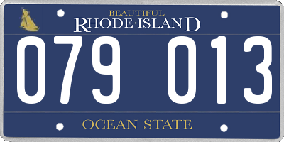 RI license plate 079013