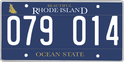 RI license plate 079014