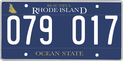 RI license plate 079017