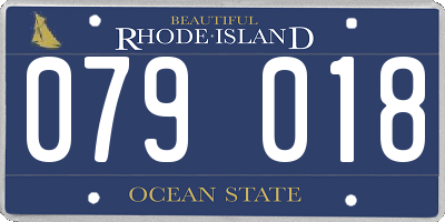 RI license plate 079018