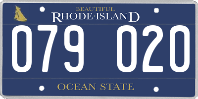 RI license plate 079020