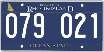 RI license plate 079021