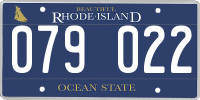 RI license plate 079022