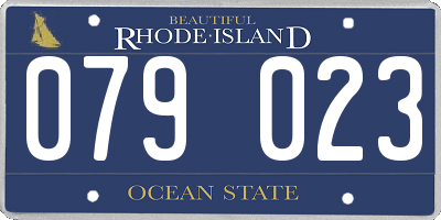 RI license plate 079023
