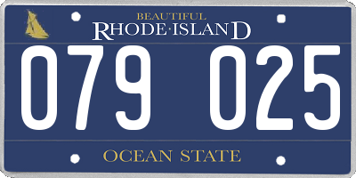 RI license plate 079025