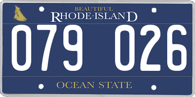 RI license plate 079026