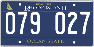 RI license plate 079027