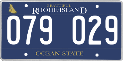 RI license plate 079029