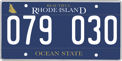 RI license plate 079030