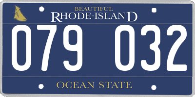 RI license plate 079032