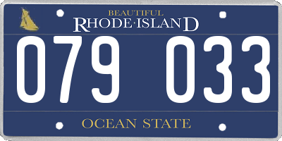 RI license plate 079033