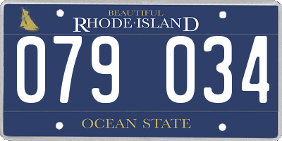 RI license plate 079034