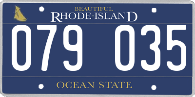RI license plate 079035
