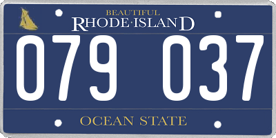 RI license plate 079037