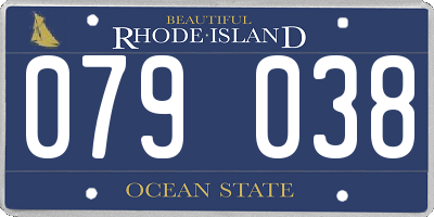 RI license plate 079038