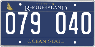 RI license plate 079040