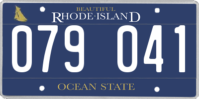 RI license plate 079041
