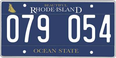 RI license plate 079054