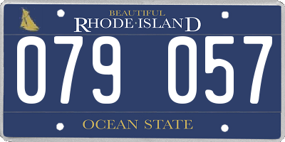 RI license plate 079057