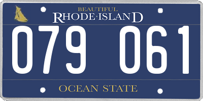 RI license plate 079061