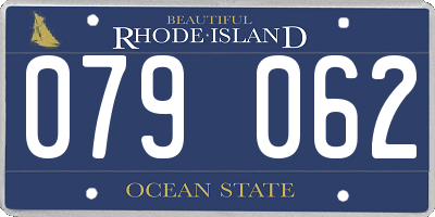 RI license plate 079062